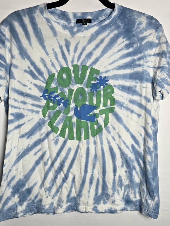 Rails Tops - RAILS Love Your Planet Tie-Dye Tee - Blue & Green Dove Short Sleeve T Shirt
